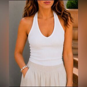 *Tai* White & Gold Enamel Open Cuff Slide-On Bracelet